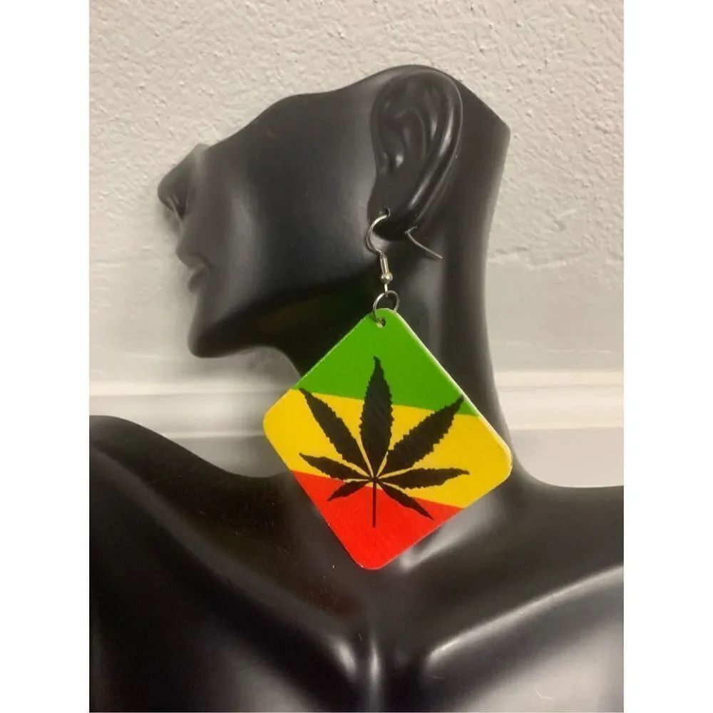 Weed Leaf Statement Earrings